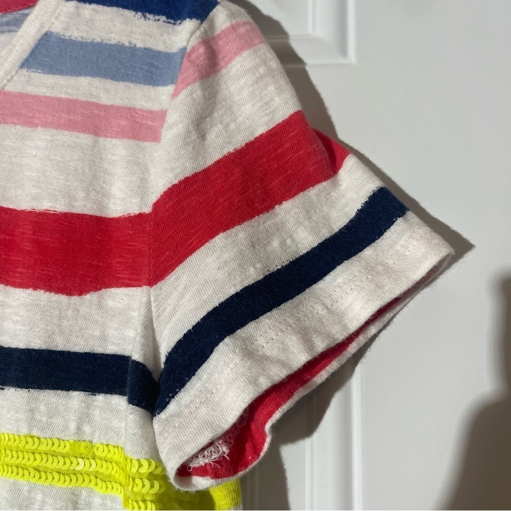 ❤️2/$15 or 3/$21❤️Talbots S/S Multi-colored  Striped Sequin Top, Size XS - Picture 6 of 10